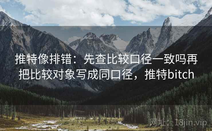 推特像排错：先查比较口径一致吗再把比较对象写成同口径，推特bitch